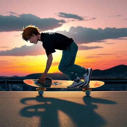 A jack russell terrier on a sunset flight skateboard