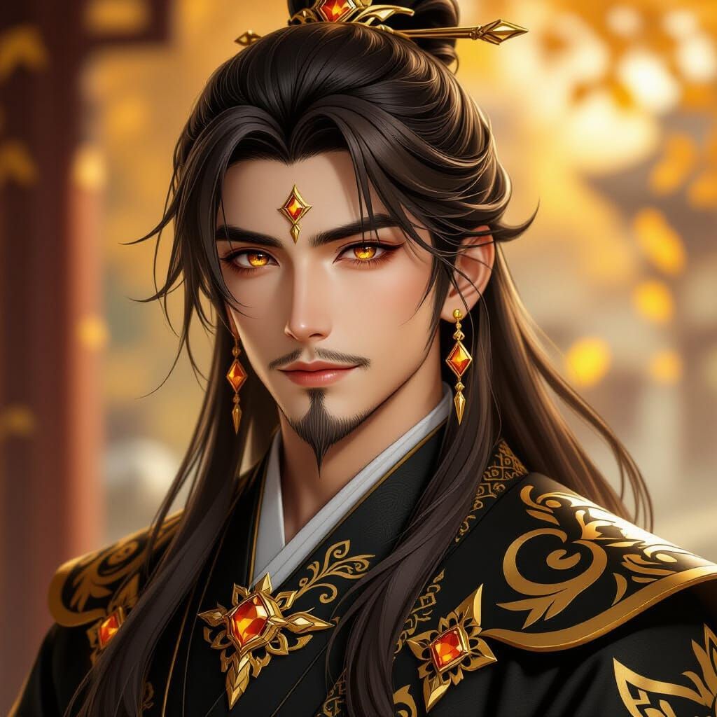 Hyperrealistic Portrait of a Geo Archon in Earthy Tones