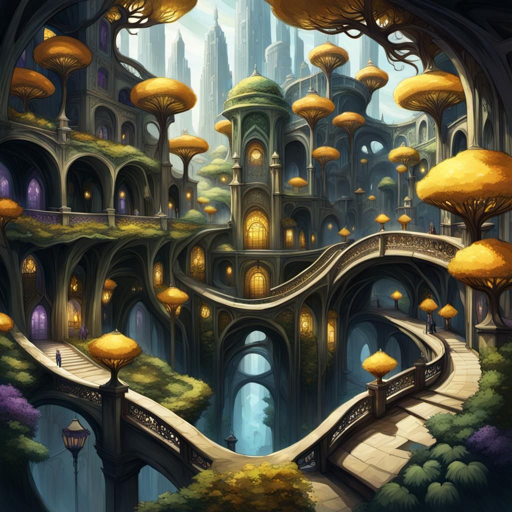 Underground City: Art Nouveau Meets Dark Fantasy