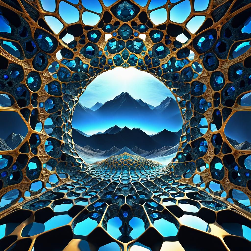 Fractal Bone Structure in a Psychedelic Dreamscape