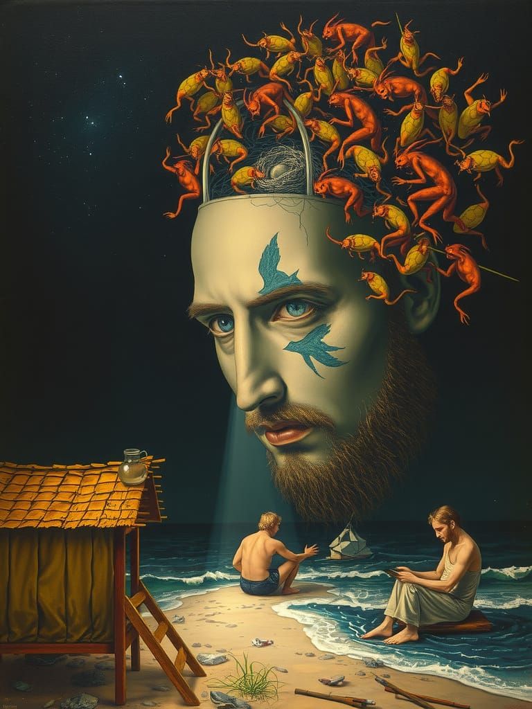 Saint Anthony's Temptation: Art Nouveau Sgraffito