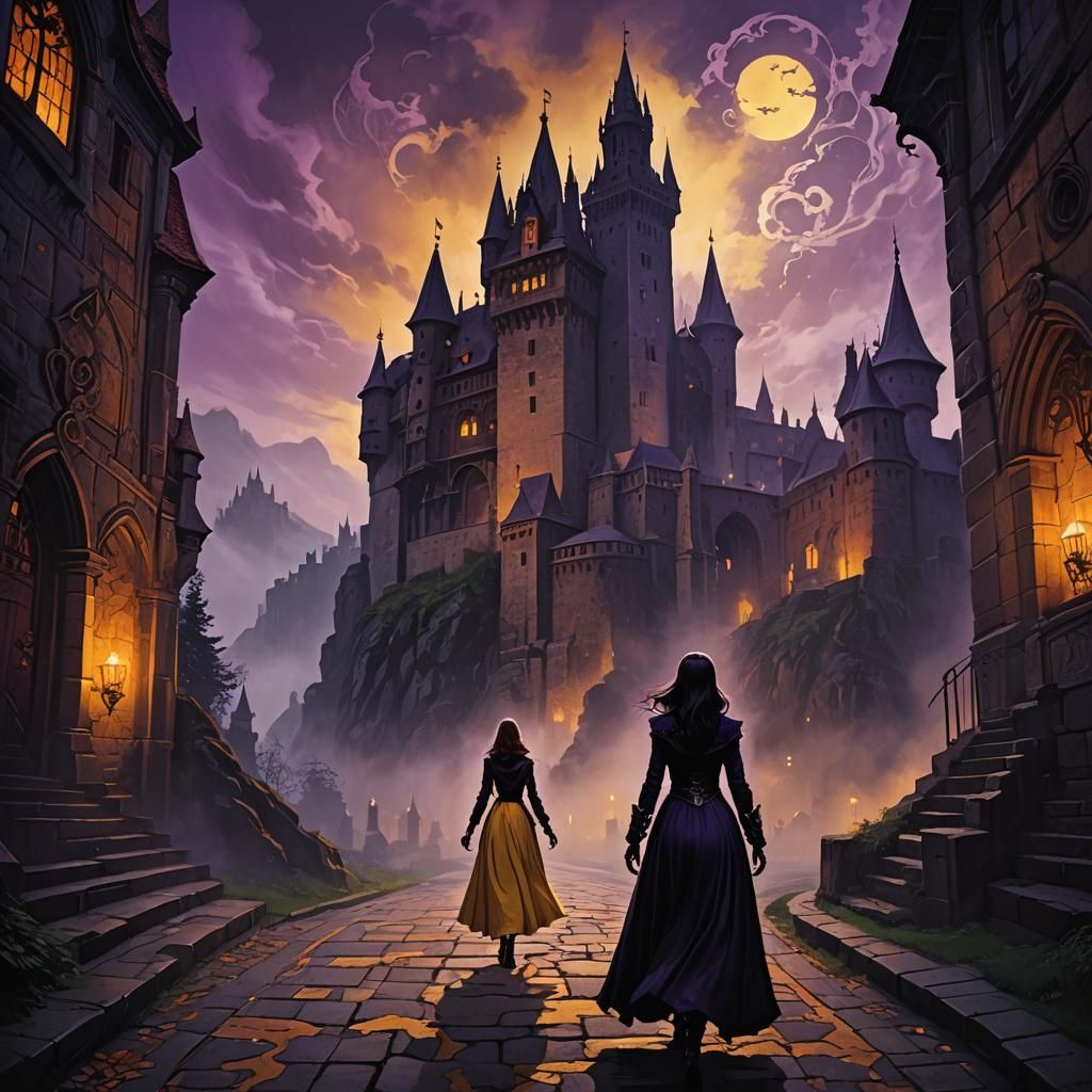 Gothic Castle Concept Art with Art Deco Flourishes