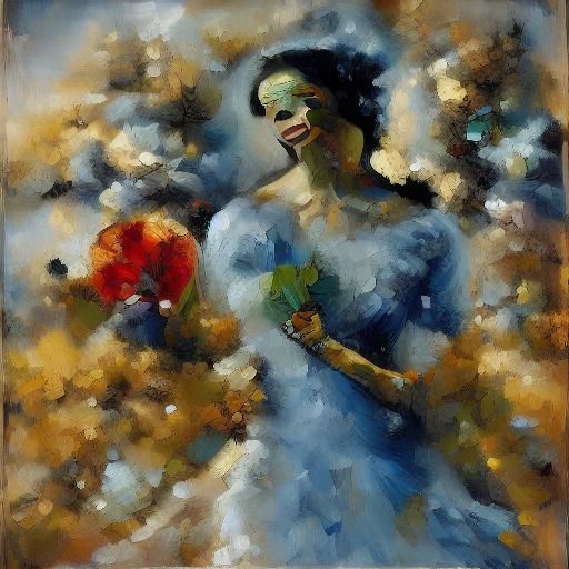 Romantic Lady Posing with Heartfelt Emotion