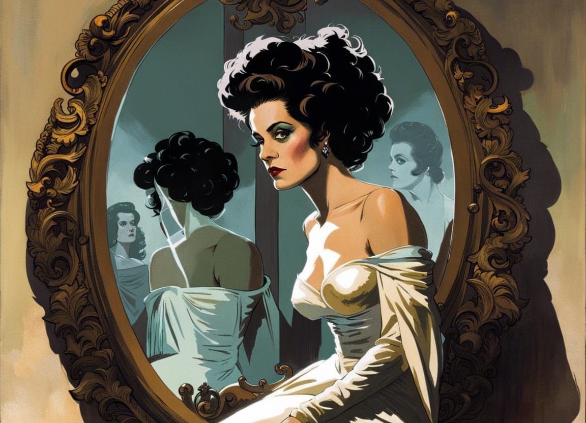 Mary Shelley and Bride of Frankenstein Portrait