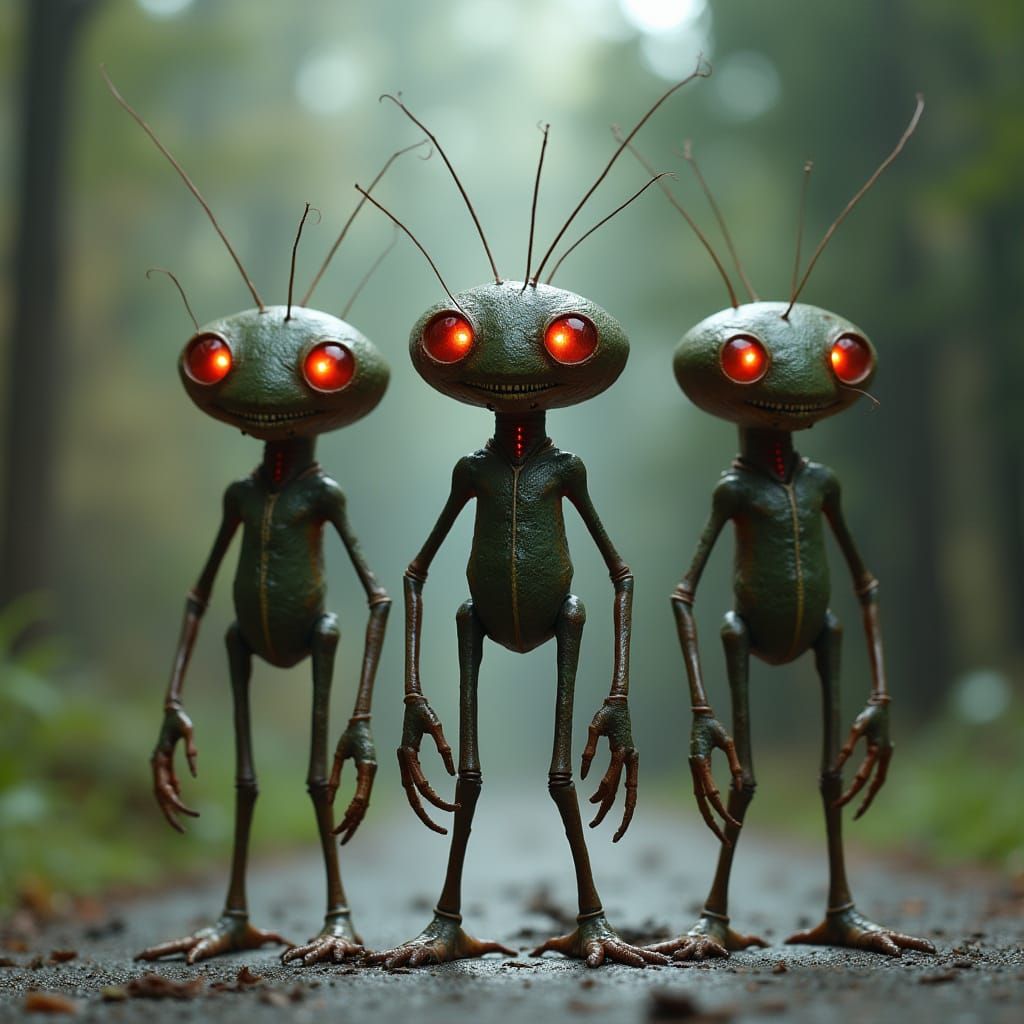 Glowing Bug-Like Beings Wear Radiant Masks