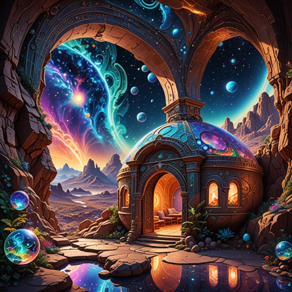 Surreal, Cave-Inspired Eco-Dwelling on a Martian Hillside