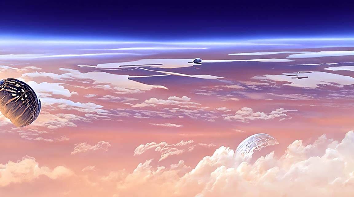 Futuristic Space Elevator in Sci-Fi Astral Setting
