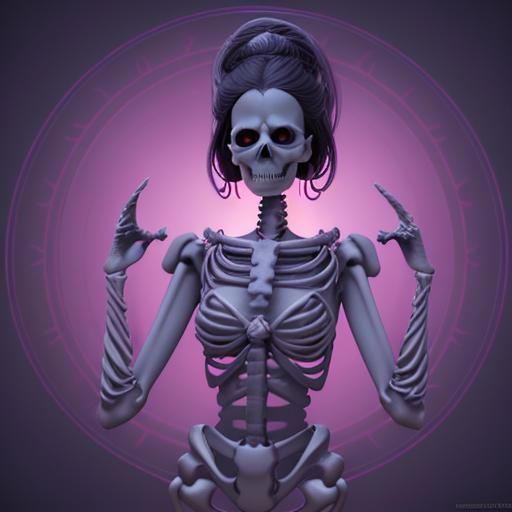 Meditating Skeleton Woman in a Sacred Place