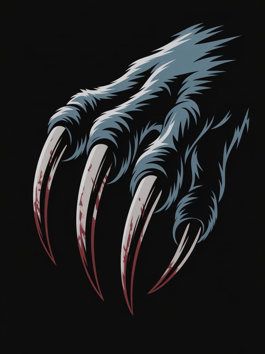 Werewolf Claws Vector Graphic for T-Shirt