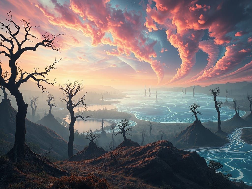 Surreal Dreamscape Unfolds: A Visionary Landscape Inspired b...