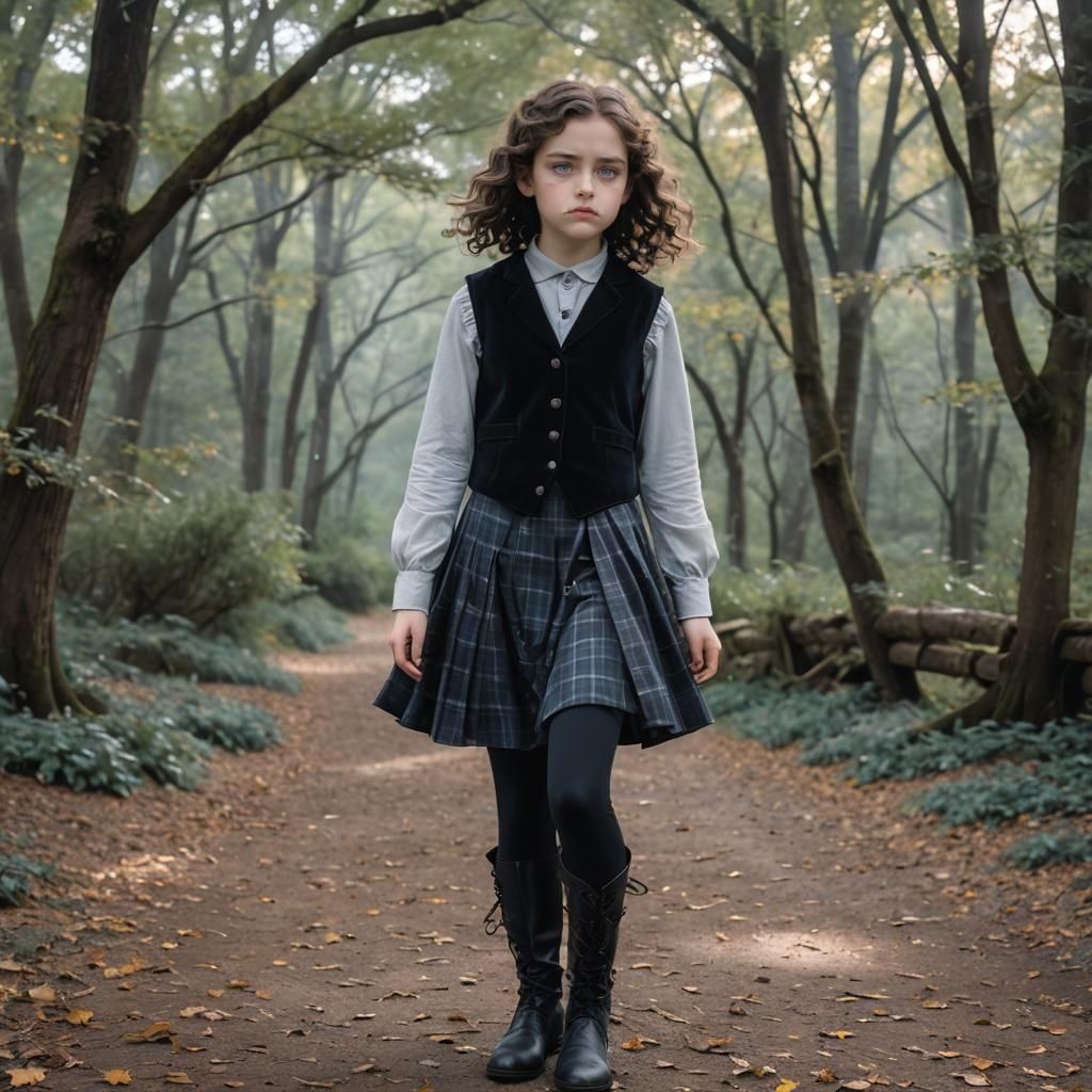 Girl with Indigo Eyes at Glass Pyramid