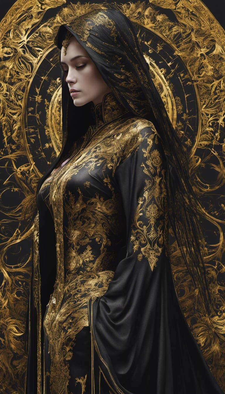 Opulent Angel of Death in Lavish Gold