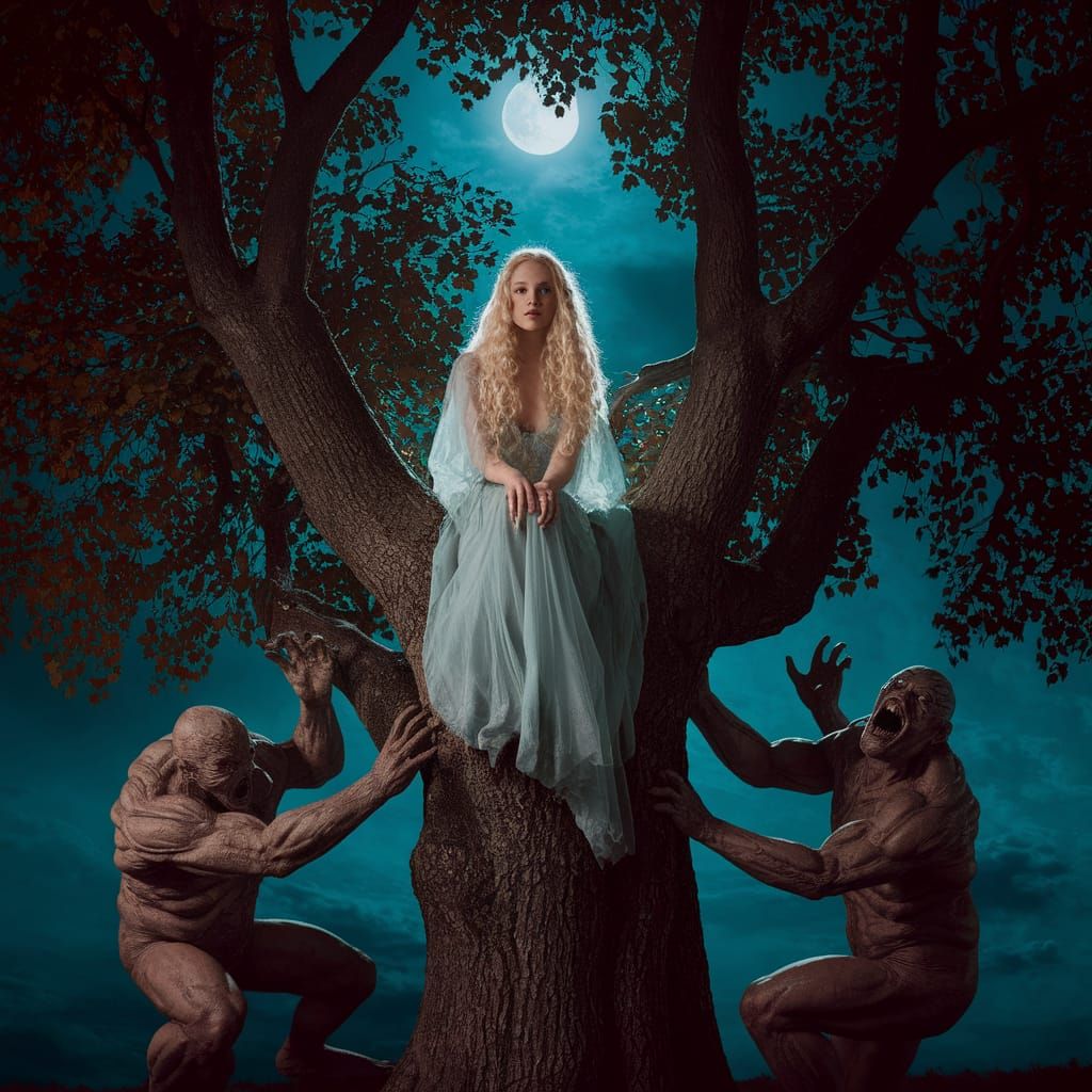 Blonde Maiden in Dark Forest, Film Photography