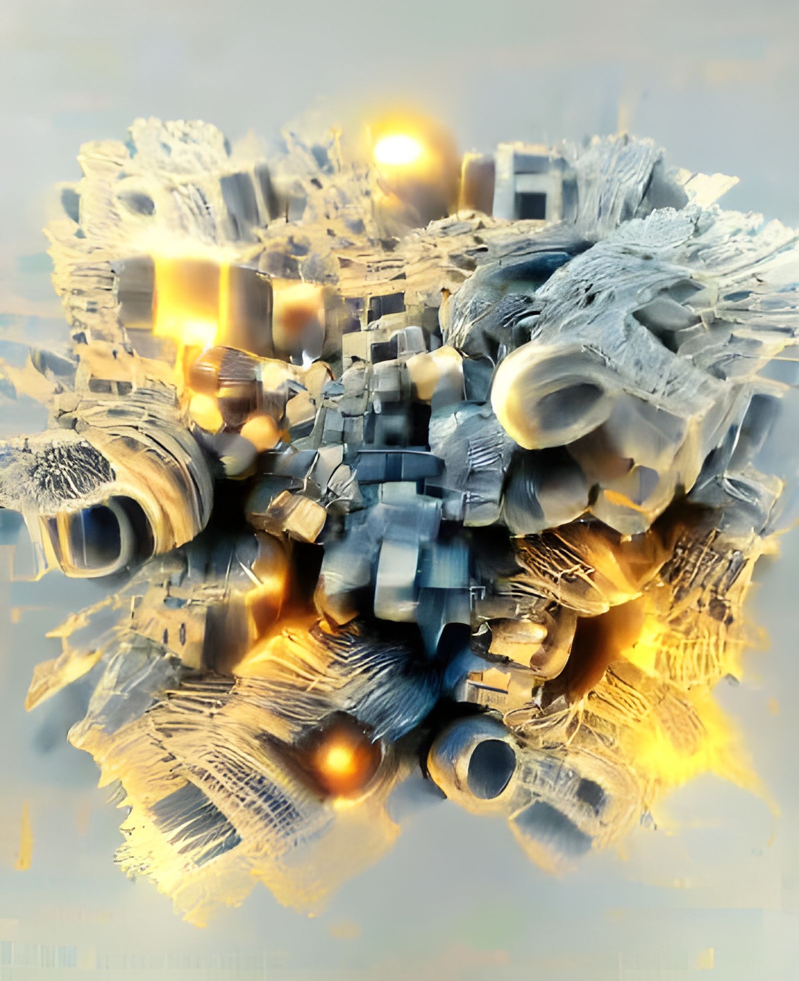 Abstract Greeble Art in 3D Hyperrealism