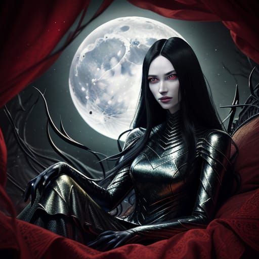 Sultry Goddess Illuminated by Moonlight