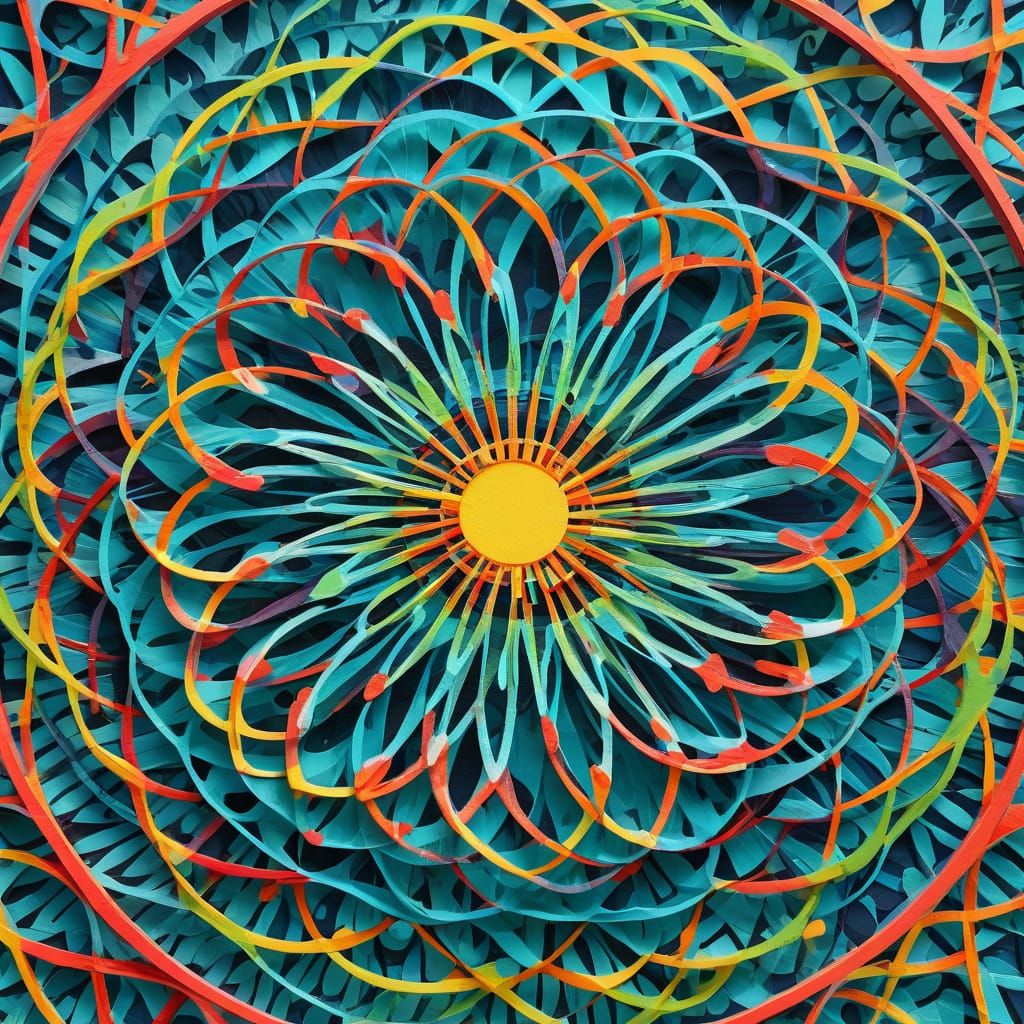 Gauguin-Inspired Spirograph Art in Vibrant Colors