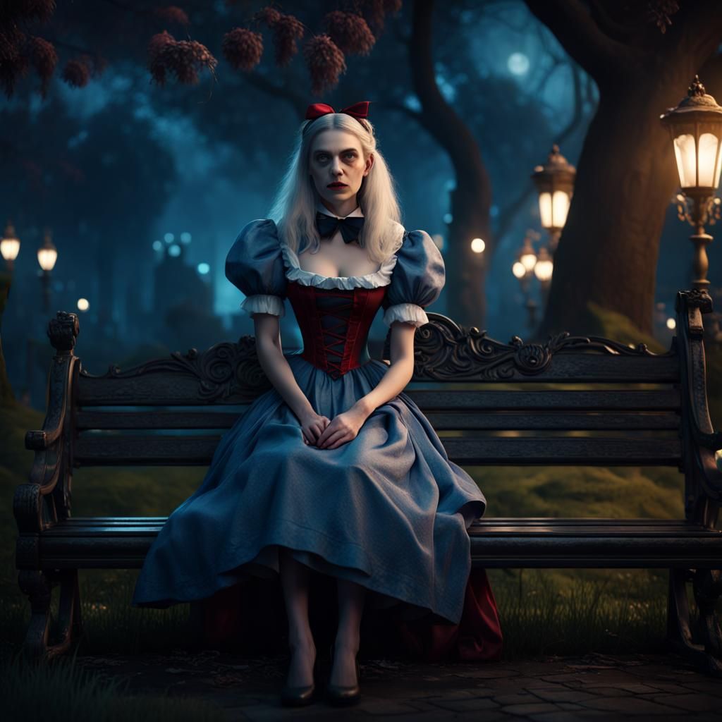 Female Vampire in Wonderland, Detailed Fantasy Art