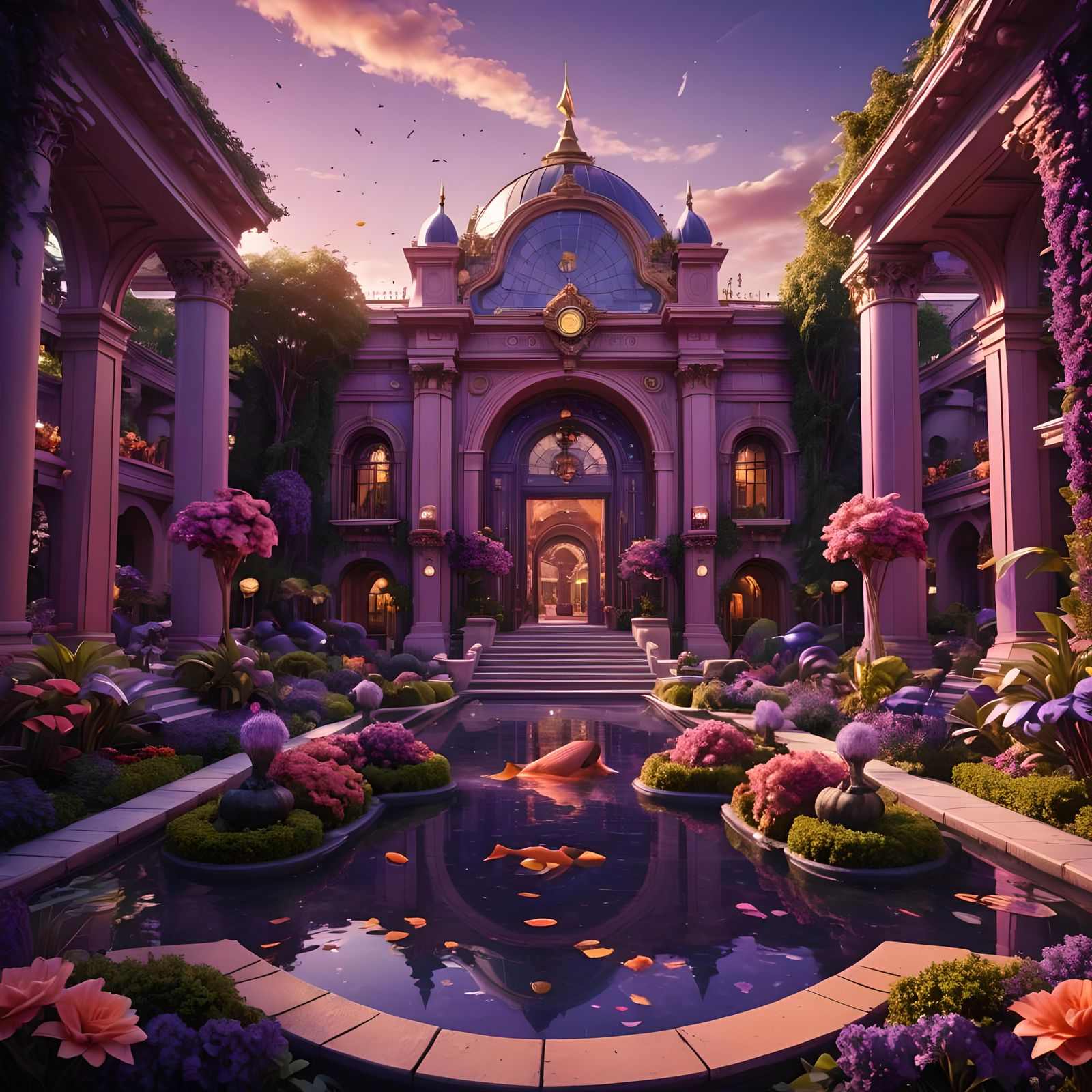 Surreal Monopoly Garden: Digital Matte Painting