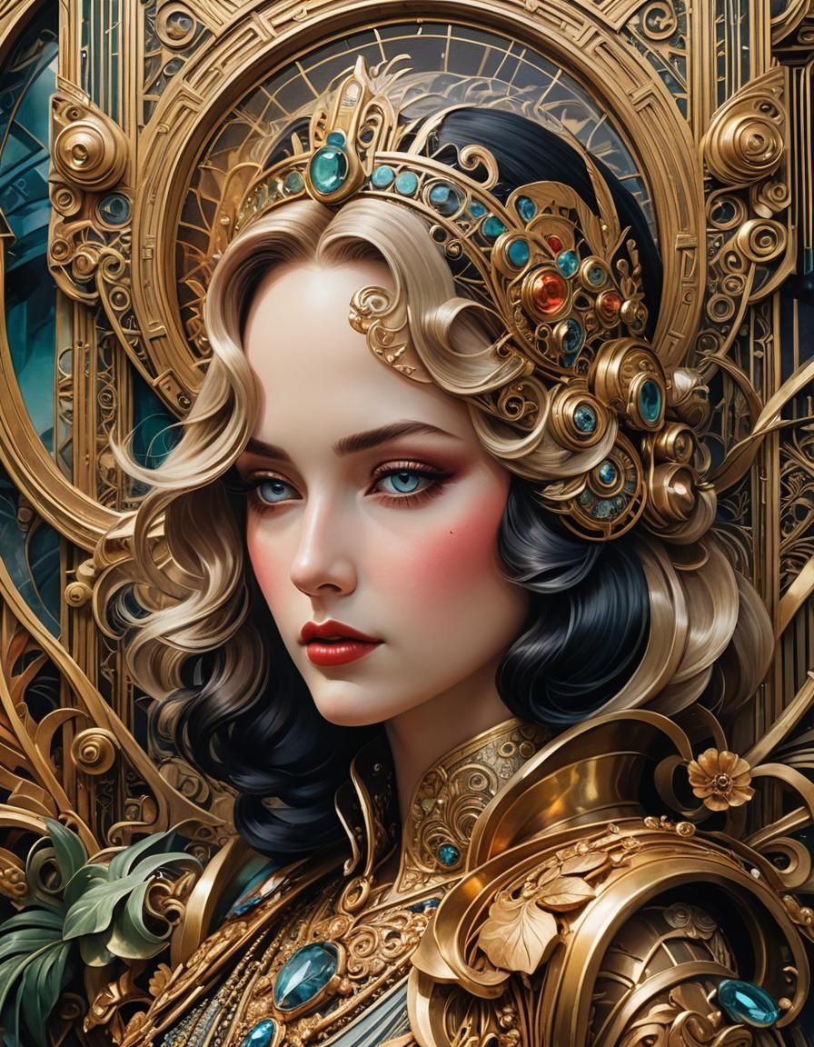 Art Deco Architecture: Surreal Hyperdetailed Masterpiece