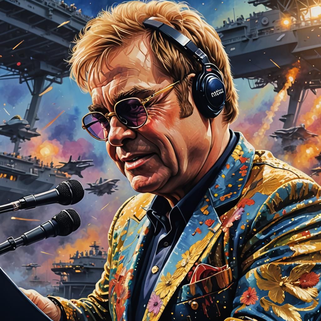 Elton John Concert on USS Nimitz: Hyperrealistic Art