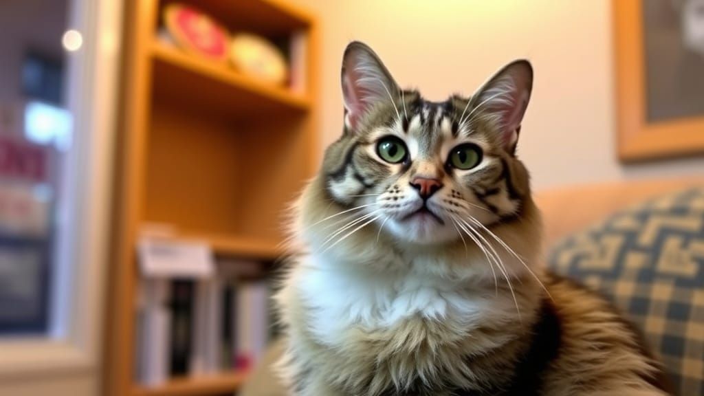 AI Portrait of a Catdad with Motorcycle