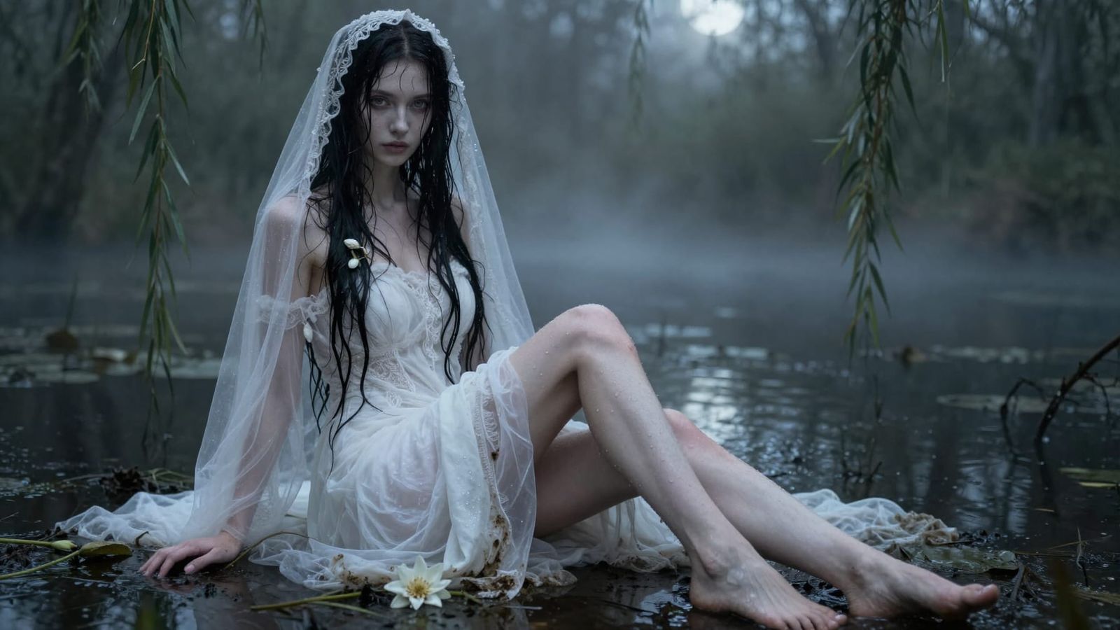 Slavic Bride in Ethereal Swamp Fantasy