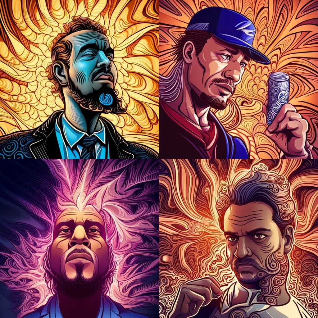 Sad Man Crying Over Beer Display: Abstract Fractal Art