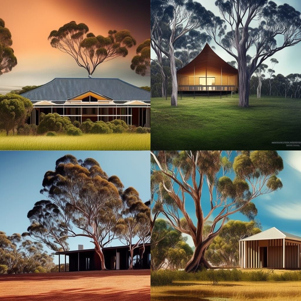 Australian house in the middle of Australia with Beautiful background with lots of beautiful Australian trees