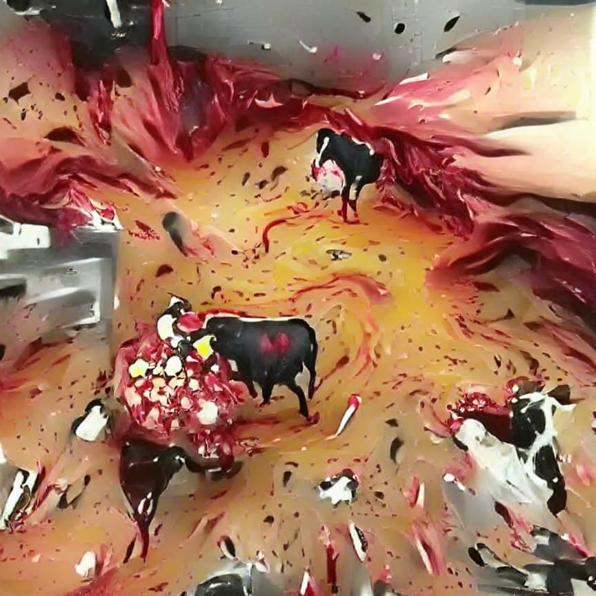 Exploding Cow: A Visceral and Disturbing Image
