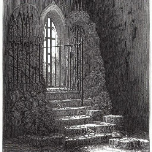 Horror Castle with Blood-Stained Walls in Cel-Shaded Style