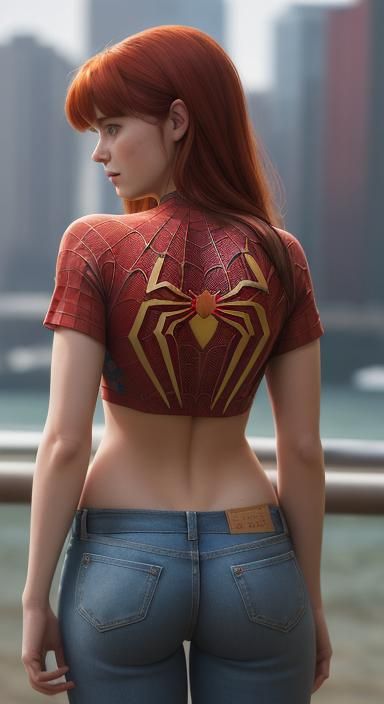 Mary Jane Watson in Spiderman Shirt, Back View