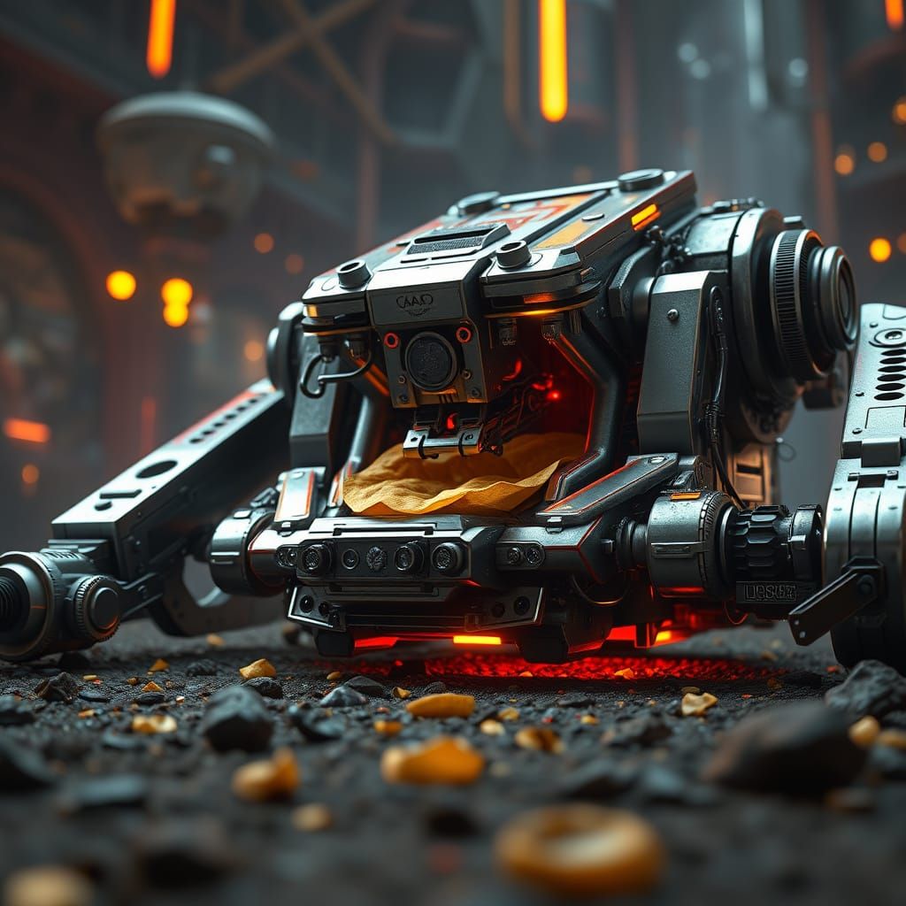 Futuristic Mech Quesadilla in Epic Sci-Fi Style