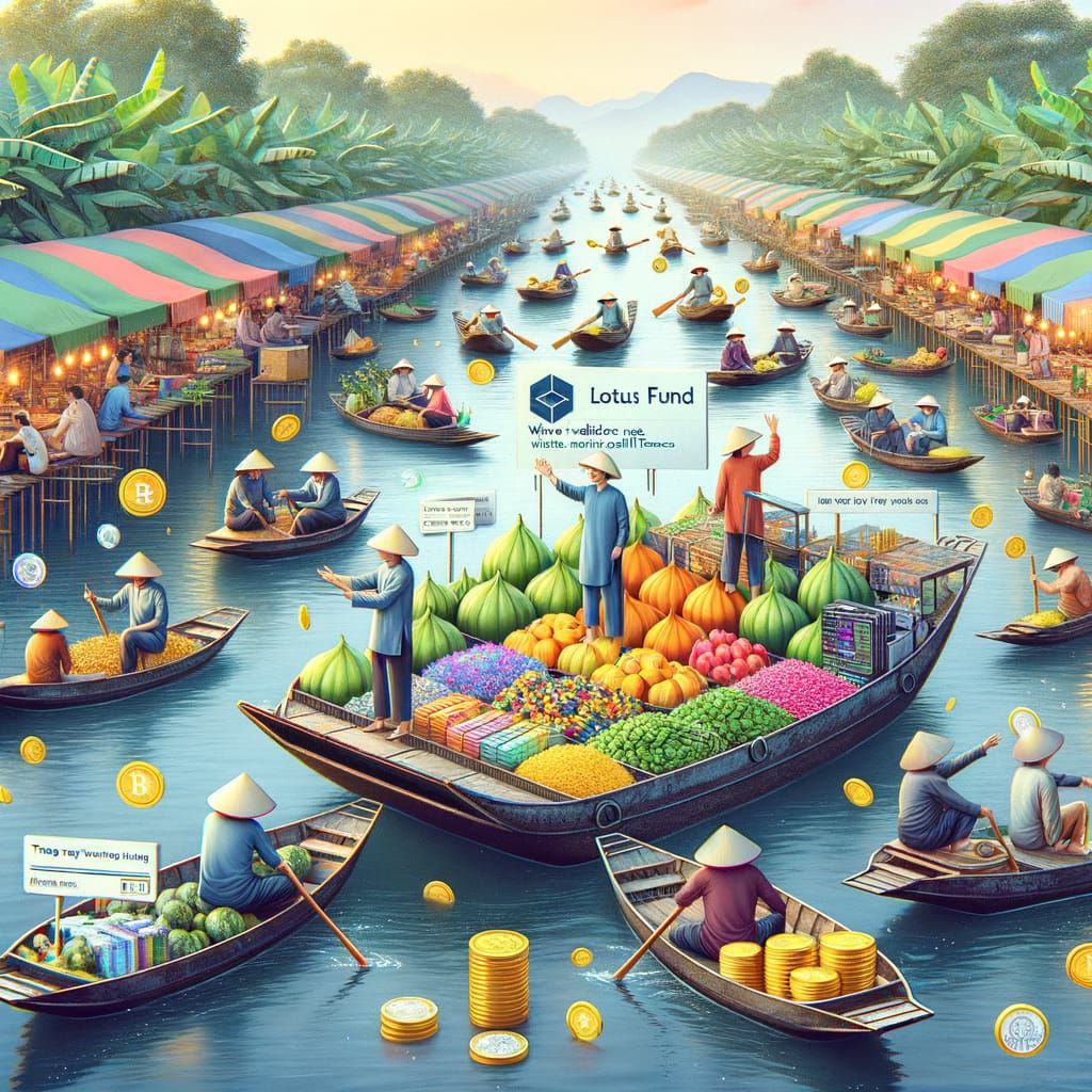Floating Market of Digital Wealth in Mekong Delta