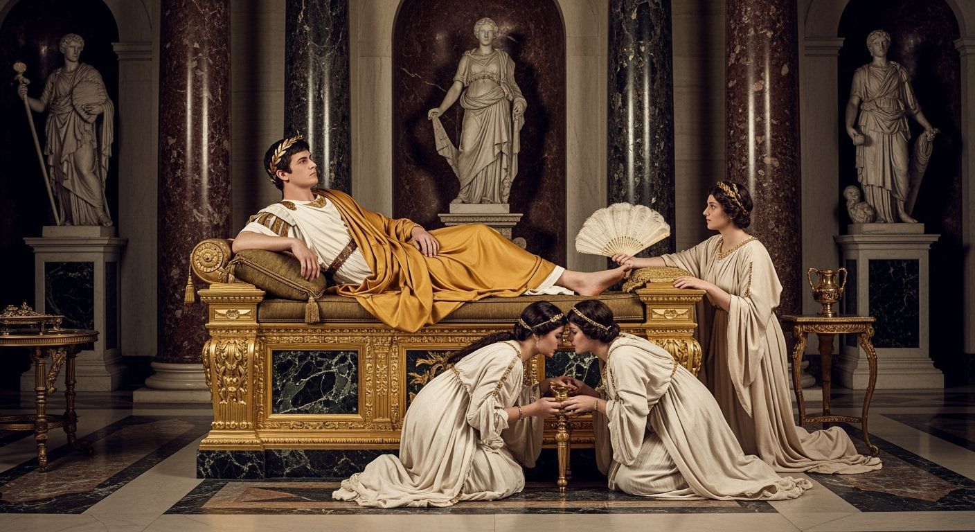 Emperor Caligula Lounging in His Imperial Palace
