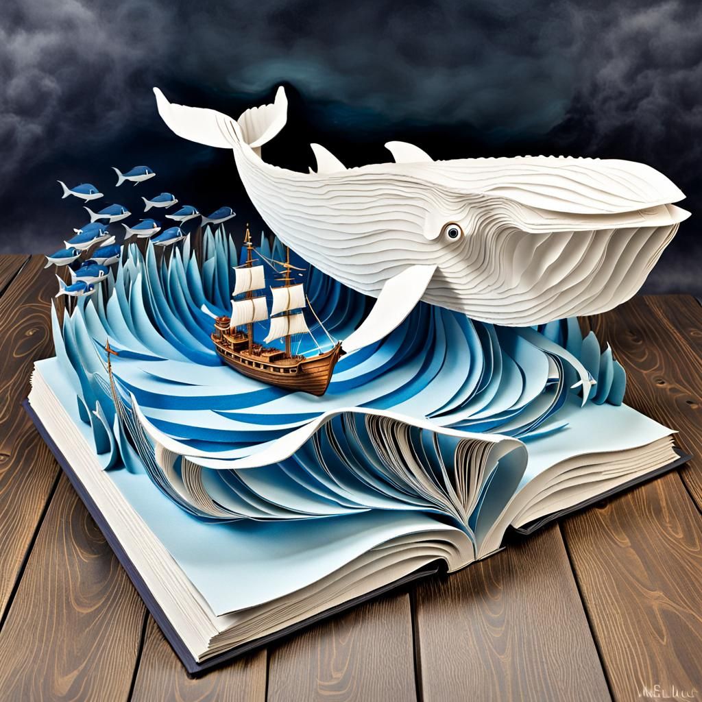 Paper Whale Pop-Up Book Scene