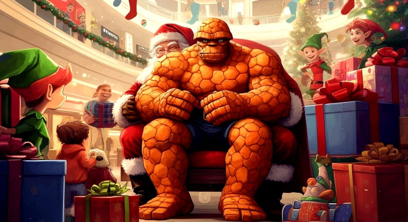 Cyberpunk Santa Gets a Visit from the Fantastic Four's Fears...