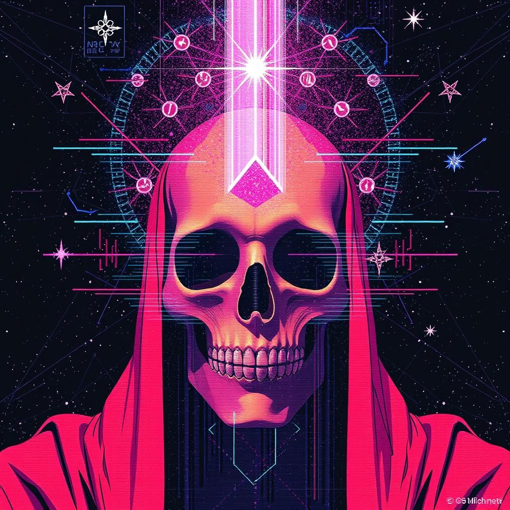 Maximalist Abstract Constellation with Glitch Effects