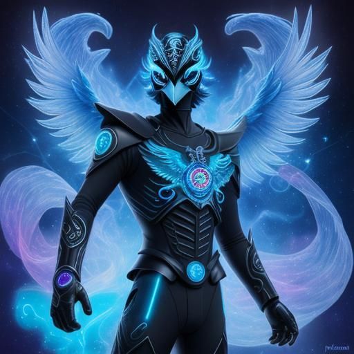 Astral Cosmic Articuno Masked Rider in 8k