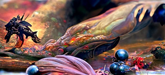 Spaceships Land on Alien World, Sci-Fi Fantasy Art