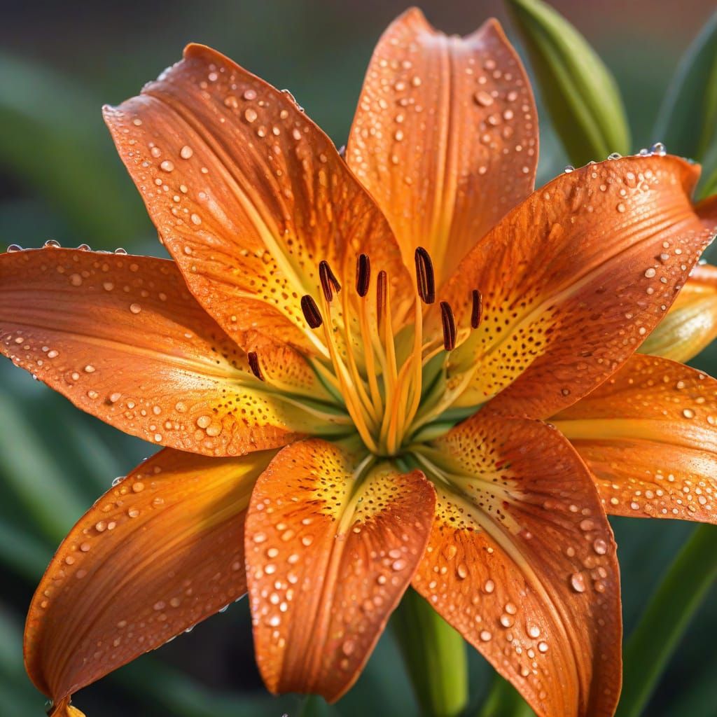 Stunning Sunset Tiger Lily Macro in Vibrant Detail