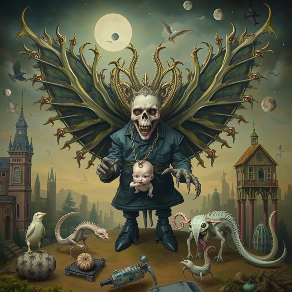 Chibi Creature in Post-Apocalyptic Wonderland, in Dada Surre...