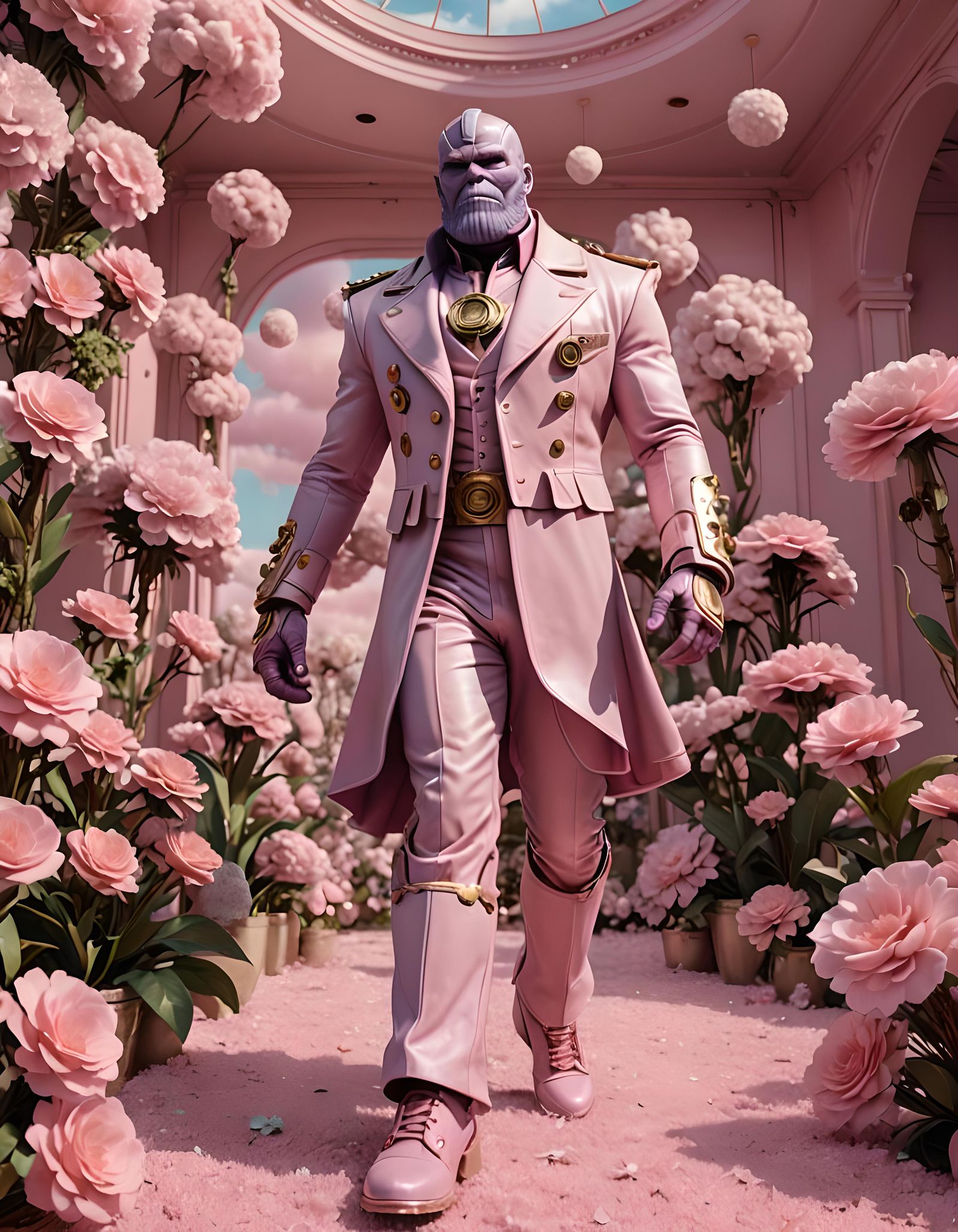 Steampunk Pink Thanos in a Disco Suit