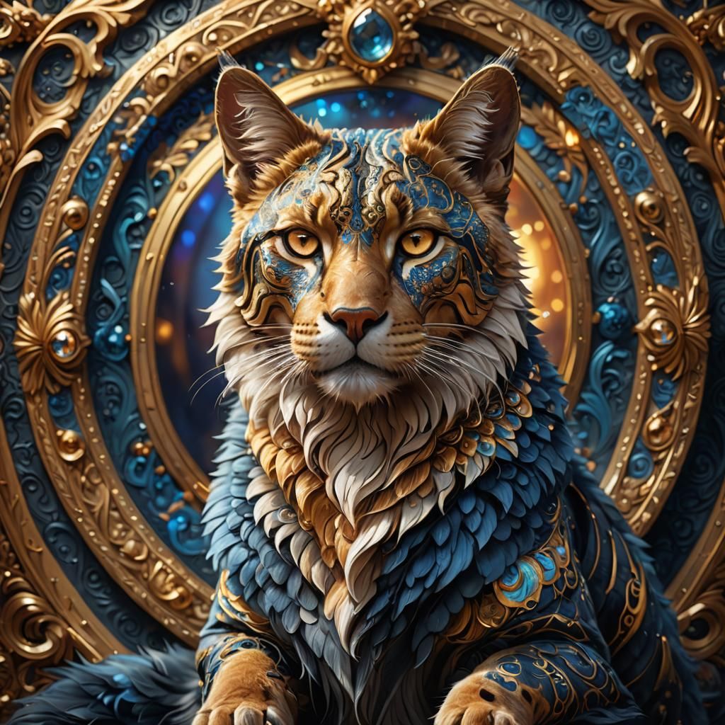 Ornate Digital Portrait of Poochamoo in Lavish Frame