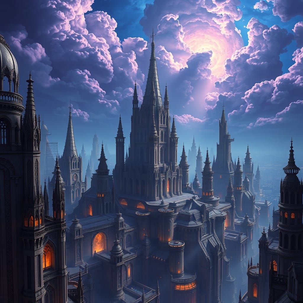 Babel 2.0 Futuristic Metropolis in Ethereal Splendor