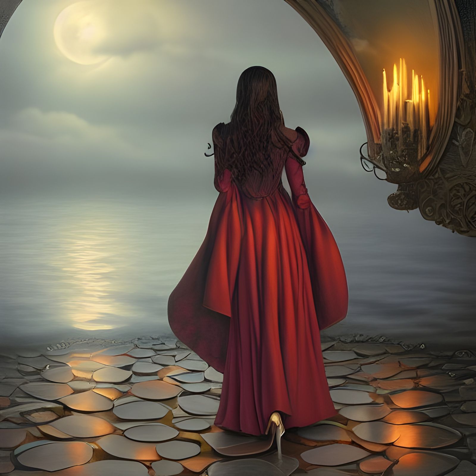 Vampiress in a World of Darkness: Detailed Matte Painting