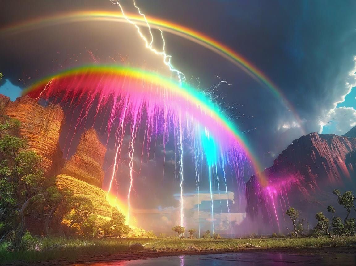 Exploding Rainbows in Atmospheric Perspective