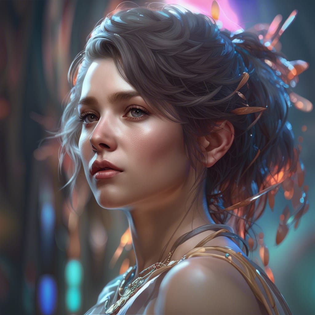 Elegant Nude Portrait in Hyperdetailed Style