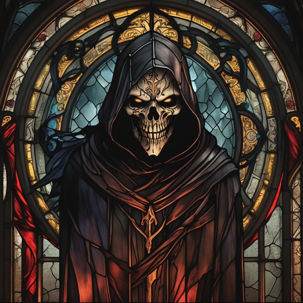 Grimdark Stained Glass Gothic Window