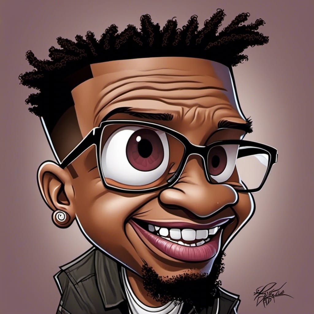 Cartoonish Chibi-Style Caricature Portrait