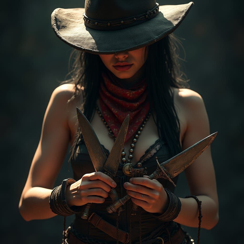 Mysterious Cowgirl in Heat Haze